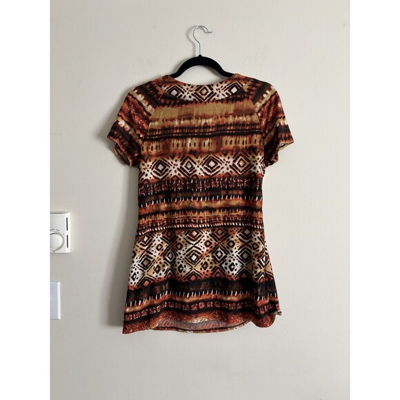 VTG CATO Womens Medium Y2K 90s‎ 2000s Animal Print Beaded Chain Top Summer Club - Picture 5 of 7